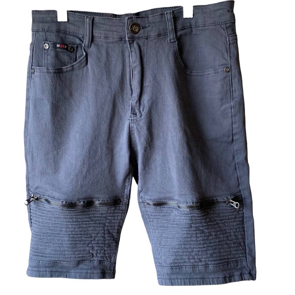 One Point One Mens Short 32 Charcoal Denim Casual Jeans Modern Fit Stretch Logo